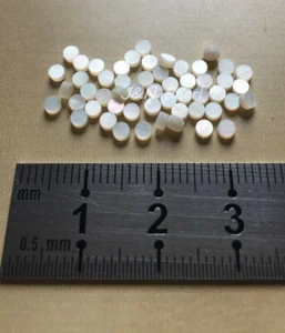 50+3pcs Free 2.5mm White Mother of Pearl Dots, Pure White,Shiny Front, AA Grade - Picture 1 of 6