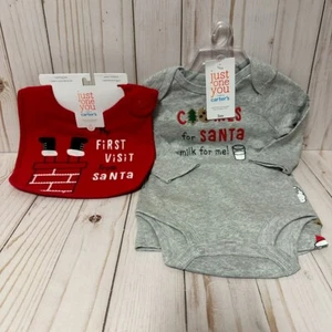 Just One You Carters Weihnachtsoutfit und Lätzchen Set 3 Monate Plätzchen für den Weihnachtsmann - Bild 1 von 6