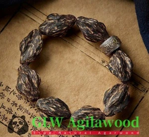 Dalakan Wild Agarwood bracelet Malas Meditation Agarwood Prayer Bead 六字真言随型沉香手链 - Picture 1 of 15