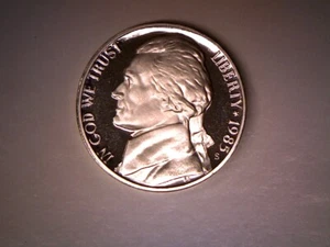 1985 S **PROOF** JEFFERSON NICKEL **KOSTENLOSER VERSAND** - Bild 1 von 2