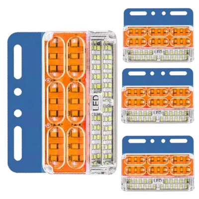 24V LED Side Marker Light Signal Lamp Clear Amber Fit for Trailer Truck RV Van - Image 1 of 4