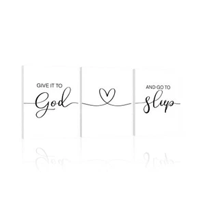 GIVE IT TO GOD AND GO TO SLEEP WALL ART MODERN FARMHOUSE BEDROOM SIGNS DECOR FO - Picture 1 of 8
