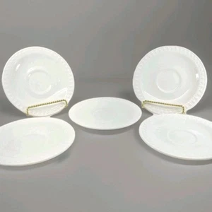 VTG Corning Centura Saucers - Sculptured Tulip Rim - Set Of 5 Plates - Picture 1 of 12