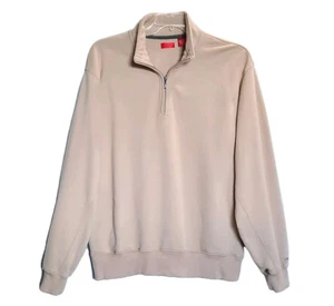 IZOD Herren 1/4 Reißverschluss Premium weich hellbraun/beige Sweatshirt Größe L XLNT - Bild 1 von 5