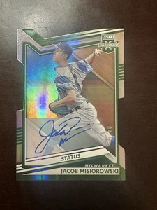 2022 Panini Elite Extra - Jacob Misiorowski Green /50 Auto 🔥🔥 Brewers Die-cut - Picture 1 of 2