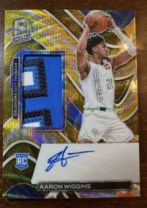 2021-22 Panini Spectra GOLD WAVE RPA Aaron Wiggins Rookie Patch Auto #/3 Thunder - Picture 1 of 4