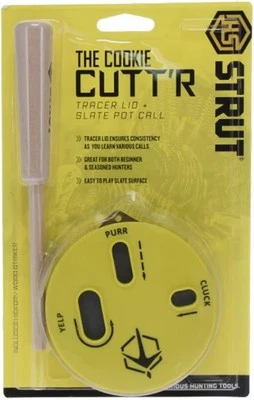 Hunters Specialties Cookie Cutt'R Turkey Slate Pot Game Call Tracer Lid STRUT - Image 1 of 2