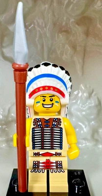 LEGO (8803) CMF Series 3 Tribal Chief Minifigure col03-3 Complete Set Native - Image 1 of 4