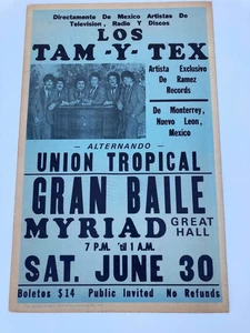Grupo Los Tam-y-Tex Music Promo Poster 1970’s Latin 14”x22” Original - Picture 1 of 5