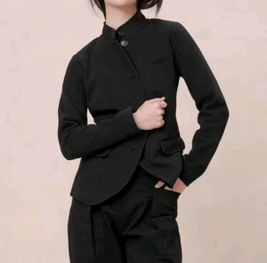 New Banana Republic Factory Black Pique Military Knit Blazer Women’s XS Preppy  - Picture 1 of 16