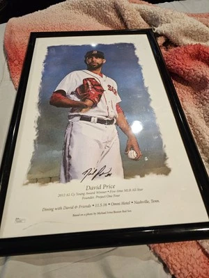 Foto autografiada enmarcada de David Price 12x17 a color Foto 1 de 2