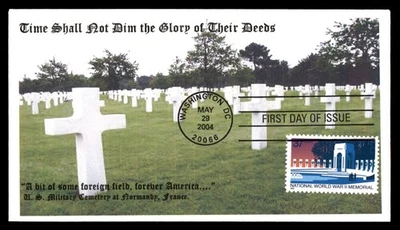 Mayfairstamps US FDC 2004 Natl WWII Memorial Cross Headstones First Day Cover aa - Image 1 of 2