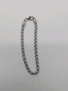 Sterling Silver 925 Men's Unisex 8" Long 3mm Wide Cubin Link Chain Bracelet - Picture 1 of 9