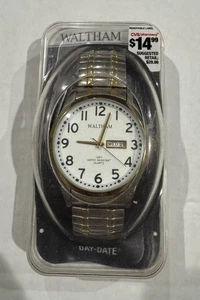 Vintage Waltham Quartz Men Wrist Watch WTH04 White Face 100 Ft CVS New Open Box - Picture 1 of 11