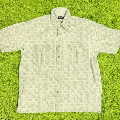 Camisa de Playa Aloha Hawaiana Gloria Desteñida De Colección Para Hombres L Verde Marfil Vacaciones Foto 1 de 4