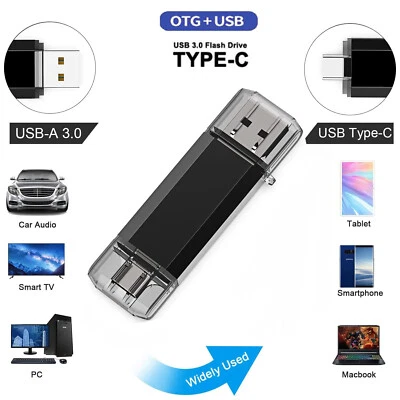 Type C Flash Drive 64GB 128GB 2 in 1 OTG USB 3.0+USB C Memory Stick Thumb Drive - Image 1 of 4