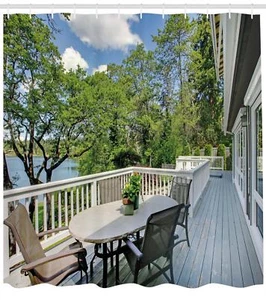 Indoor Pattern Shower Curtain Fabric Decor Set with Hooks 4 Sizes Ambesonne - Picture 1 of 28