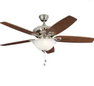 Harbor Breeze Builders Series 0915543 52 Inch Brushed Nickel Ceiling Fan - Picture 1 of 16