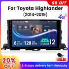 For 2014-2019 Toyota Highlander Carplay Car Radio Android 12 Gps Fm Dsp 6+128Gb