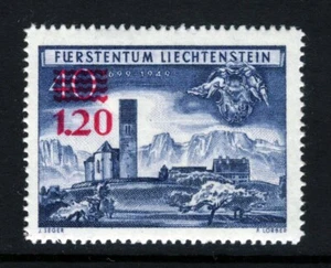 LIECHTENSTEIN 1952 1fr20 Surcharge in RED on 40r. Blue SG 308 MINT - Picture 1 of 2