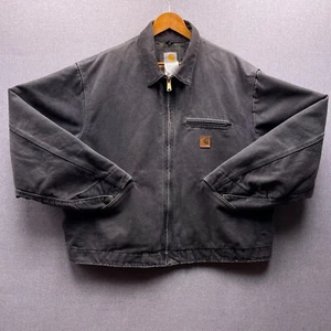 Carhartt Blanket Lined Detroit Bomber Jacket J97 Adult 2XL Dark Grey Petrol Coat - Picture 1 of 15