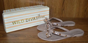 Wild Diva Lounge Joanie-172 Mocha PVC Flip-Flop Thong Sandals US Women’s Size 7 - Picture 1 of 7