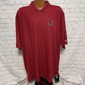 Men's South Carolina Gamecocks Garnet Under Armour Polo Shirt Size XXL NWT - Picture 1 of 7