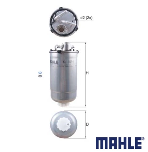 Filtro de combustible Mahle KL 157/1D para SEAT Cordoba Ibiza ŠKODA Fabia VW Polo nuevo Foto 1 de 4