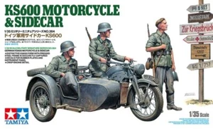 Tamiya 35384 1/35 Scale Military Model Kit WWII German KS600 Motorcycle &Sidecar - Picture 1 of 4