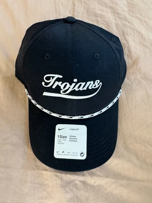 Gorra de cuerda de golf USC Trojans negra OSFM NUEVA CON ETIQUETAS venta al por menor $30 Foto 1 de 4