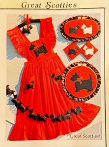 Scottie Dog GREAT SCOTTIES Pinafore Dress Cardin Originals Applique Sew Pattern - Picture 1 of 4