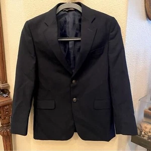 NORDSTROM Boys Kids Black Wool Blend Blazer Size 12R - Picture 1 of 7