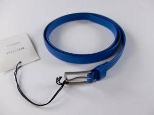 BOTTEGA VENETA cobalt blue thin French leather belt 100 fits 38 inch waist NWT - Picture 1 of 8