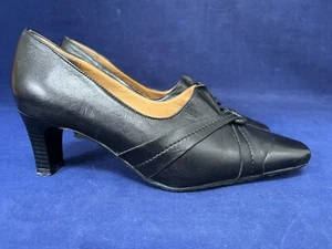 ZAPATOS SIN CORDONES VAN DAL UK 5 D KINTORE CUERO NEGRO MUY BUEN ESTADO - Imagen 1 de 4