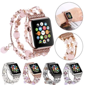Bling Agate Beads Strap for Apple Watch Band iWatch Series 10 9 8 7 SE 6 5 4 3 2 - Picture 1 of 33