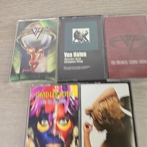 Lot of 5 Van Halen David Lee Roth Sammy Hagar Cassette Tapes - Picture 1 of 14