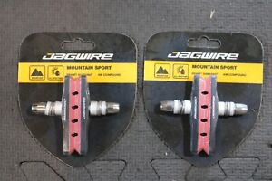 2 PAIR (4 total) Jagwire Mountain Sport V-Brake Pads & Shoes Threaded Post RED