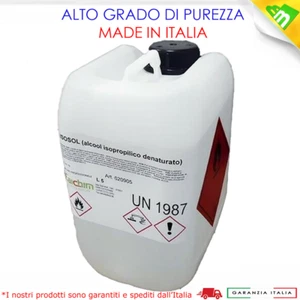 ALCOOL ISOPROPILICO ISOPROPANOLO 5L LT LITRI DETERGENTE ULTRASUONI 97% - Foto 1 di 11