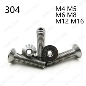 M4 M5 M6 M8 M10 Acero Inoxidable Enchufe Hexagonal Cabeza Contrahundida Tornillos Huecos Perno - Imagen 1 de 8