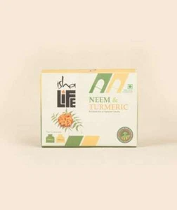 3 X Isha Life Neem & Turmeric Powder in Veg Caps Combo Pack 100 Pcs ( Pack Of 3) - Picture 1 of 2