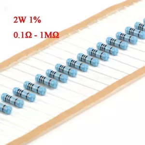 2W Watt Metal Film Resistor ±1% 0.1 0.22 0.33 0.47 0.5 1 to 1M Ω Ohm R 0.1Ω-1MΩ - Picture 1 of 3