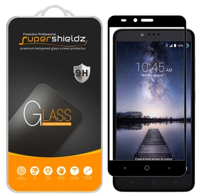Protector de pantalla de vidrio templado cubierta completa Supershieldz para ZTE Zmax Pro (negro) Foto 1 de 4