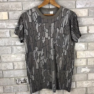Vintage 70s 80s TREBARK Camo Single Stitch T Shirt Size Medium 50/50 Hunting Vtg - Picture 1 of 9