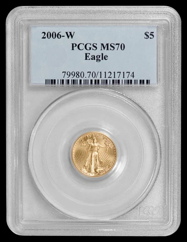 2006-W $5 Burnished Gold Eagle PCGS MS70 Cover