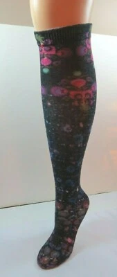 K.Bell женщин колена цветочный краска брызги носки размер 9-11 черный многоцветный  - Изображение 1 из 4