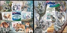 SOLOMON ISLANDS 2013 (A&B) STAMP ON STAMP WILDLIFE FAUNA BEAR FLAGS S15921-9