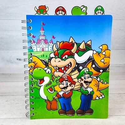 Nintendo Super Mario Bros Tab Journal Notebook Spiral Bound 96 Lined Pages NEW - Image 1 of 4
