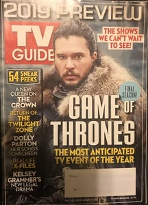 TV Guide Magazine (Jan 2019) Game Of Thrones - 2019 Preview - Jon Snow - Imagen 1 de 1