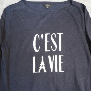 Talbots C'EST LA VIE Sweatshirt mit Rundhalsausschnitt Damen Größe Medium Paris Frankreich - Bild 1 von 11