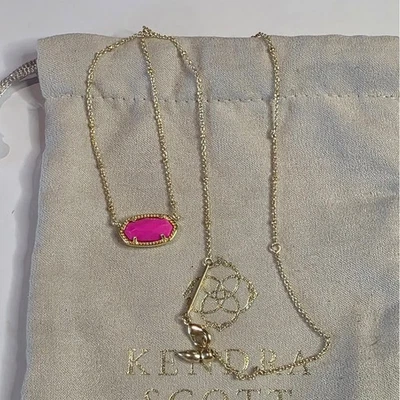 Collar Kendra Scott BarbieCore Magenta Chapado en Oro Rosa y Rosa Magenta Foto 1 de 4